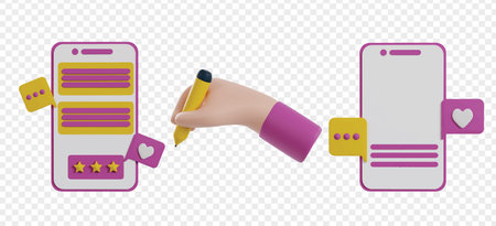 copywriting 3d icons clipart. Writer or Author 3d icons for homepage or UI/UX.のイラスト素材