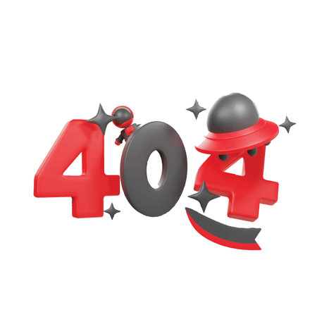 Empty state 404 error 3d icon render.のイラスト素材