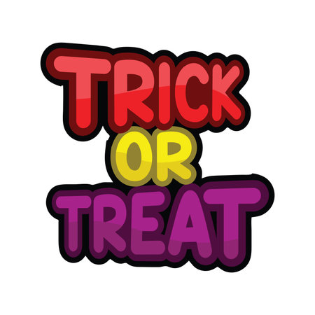 Trick or Treat - funny cartoon comic book style phrase. Vector illustration.のイラスト素材