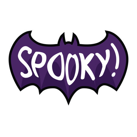 Spooky halloween lettering on white background. Vector illustration.のイラスト素材