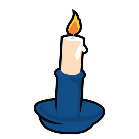 Candle icon. Christmas season decoration and celebration theme. Isolated design. Vector illustrationのイラスト素材