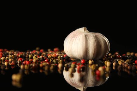 Food product garlic and pepperの写真素材