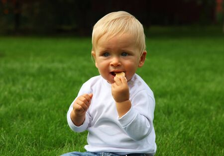 Child in the meadowの写真素材