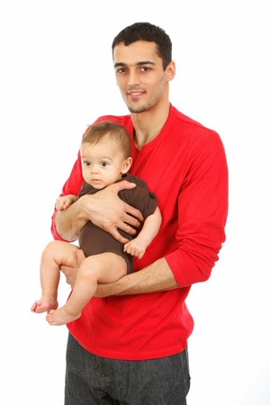Family - Baby and Father - isolatedの写真素材