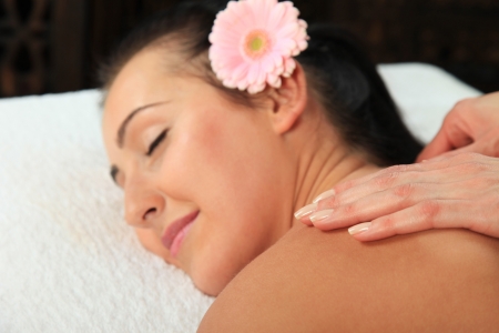 Young woman receiving massage - SPAの写真素材