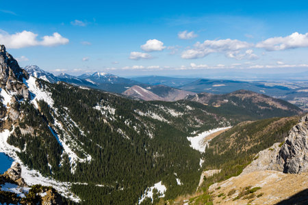 Small Meadow Valley (Dolina Malej Laki) spring season in the Tatras mountains in Polandの写真素材
