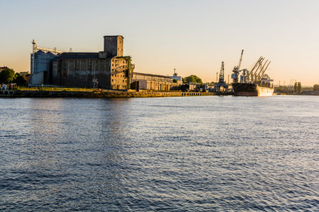 Gdansk, Poland - June 7, 2016: Port of the Dead Vistula River (Martwa Wisla) in Gdansk.