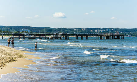 Gdansk, Poland - June 7, 2016: Rest at the Baltic Sea in Poland.のeditorial素材