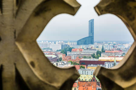 Wroclaw, Poland - August  05, 2016: Sky Tower in Wroclaw or office building, a residential and shopping mall.のeditorial素材