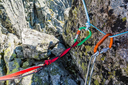 Safety loop - preferably with nylon loop and recommended loop Dyneema.の写真素材