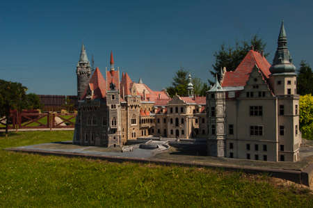 Inwald, Poland - July 06, 2012: Moszna Castle - miniature.のeditorial素材