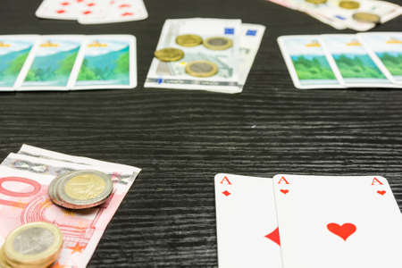 Poker or card game for money for adults.の写真素材