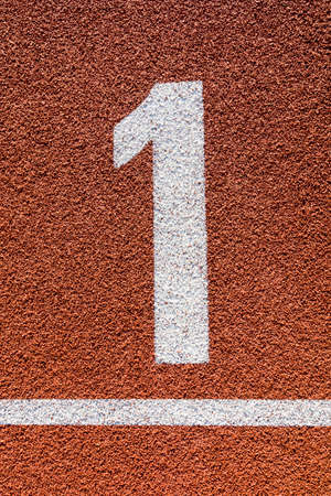The first number on the runner track.の写真素材
