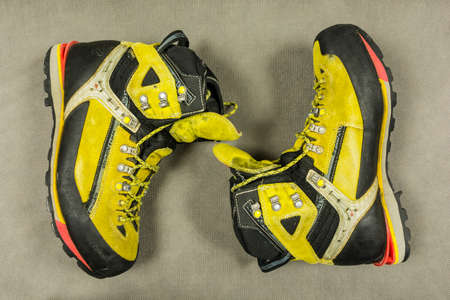 Niedomice, Poland - February 14, 2018: Mountain walking boots (hiking boots) - Salewa Condor.のeditorial素材