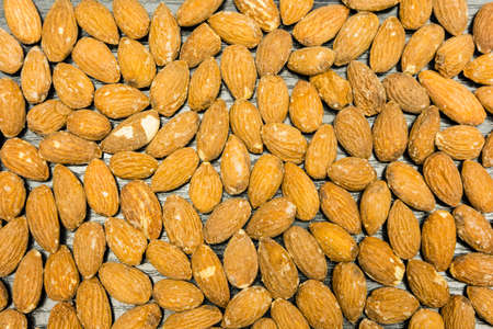 Shelled almonds as texture, background or pattern.の写真素材