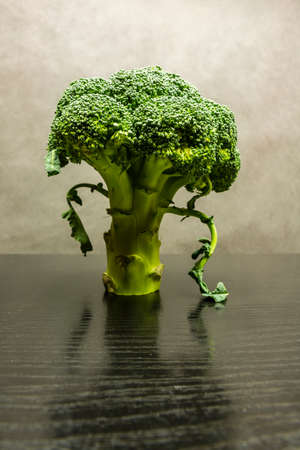 The view on fresh broccoli is a vegetable from the species Brassica oleracea.の写真素材
