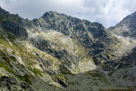 Rysy peak seen from the valley in Slovakia.の写真素材