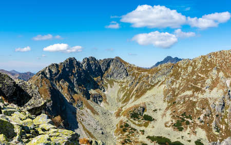 Szpiglasowy Wierch (Hruby stit) - the peak to which there is a popular hiking trail from Eye of the Sea (Morskie Oko, Morske Eye).の写真素材