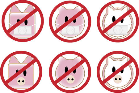 Swine flu NO PIG signのイラスト素材