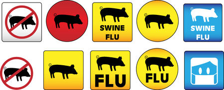 Swine Flu Signs of Danger and Attentionのイラスト素材