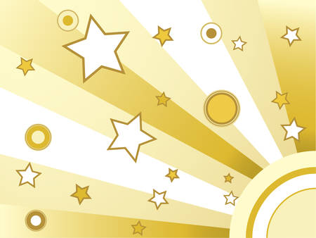 Stars and circles golden retro backgroundのイラスト素材