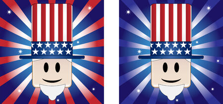 Uncle Sam Background with Stars and Stripe in american flag colorsのイラスト素材
