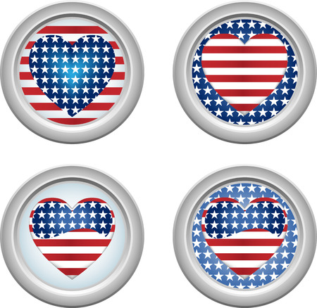 USA Stars and Stripes Buttons Fourth of Julyのイラスト素材