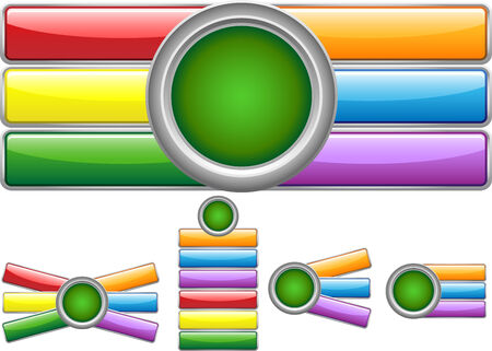Glossy web buttons with colored barsのイラスト素材