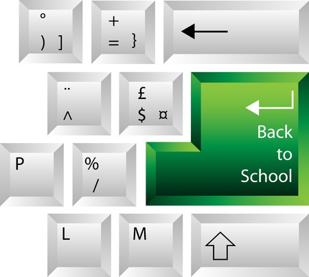 Creative keyboard with back to school key on returnのイラスト素材
