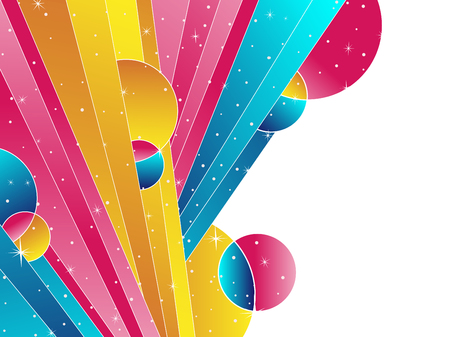 Colorful abstract background with stripes and circlesのイラスト素材