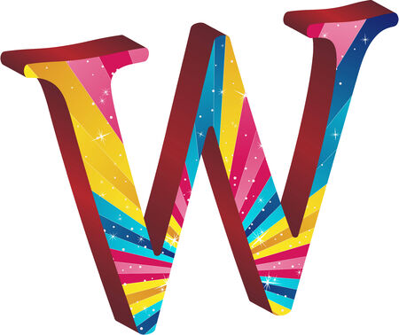 Colored alphabet with stripes and starsのイラスト素材