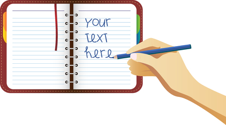 Hand writing on organizer page. Place your text hereのイラスト素材
