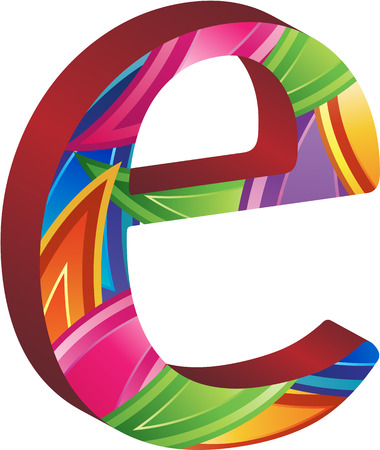 Colored alphabet with spikes and leavesのイラスト素材