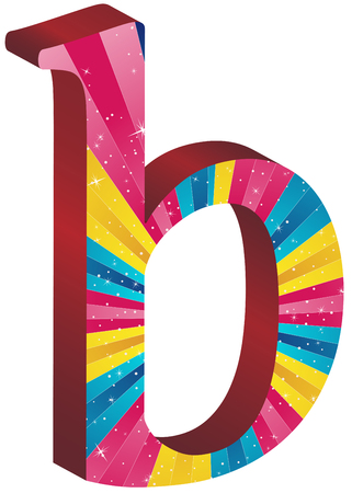 Colored alphabet with stripes and starsのイラスト素材