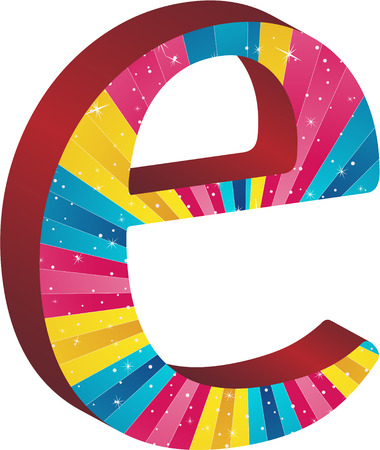 Colored alphabet with stripes and starsのイラスト素材