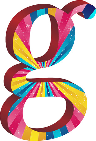 Colored alphabet with stripes and starsのイラスト素材