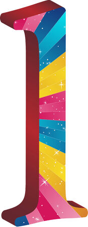 Colored alphabet with stripes and starsのイラスト素材