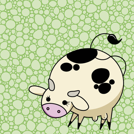 Cute vector cow with texture backgroundのイラスト素材