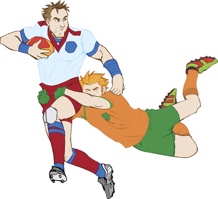Hand drawn rugby players. Highly detailedのイラスト素材