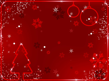 Merry Christmas Background with snowflakes and stars.Vector Image.のイラスト素材