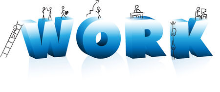 Doodle Cartoons Climbing Word Work. Editable Vectorのイラスト素材