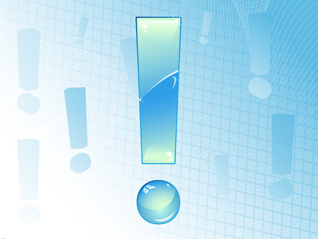 Blue and Glossy Exclamation Mark Background. のイラスト素材