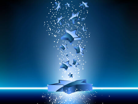 Blue 3D Stars Background. Editable  Imageのイラスト素材