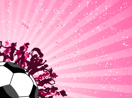 Huge Crowd Celebrating Soccer Game. Editable Imageのイラスト素材