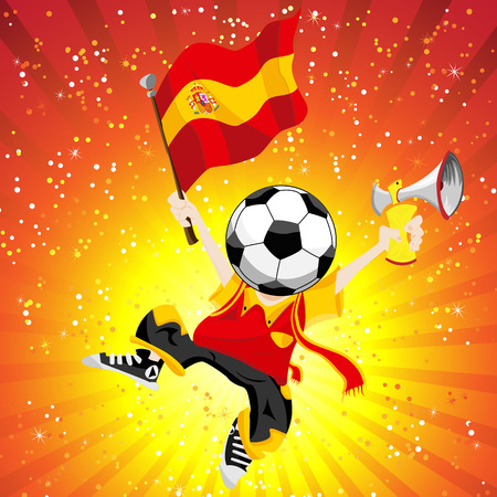 Spain Soccer Winner. Editable Vector Illustrationのイラスト素材