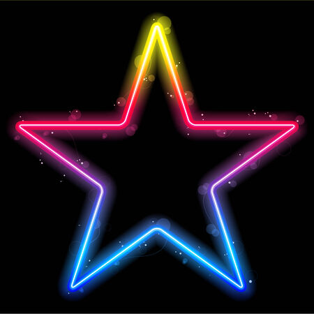 Rainbow Star Border with Sparkles and Swirlsのイラスト素材