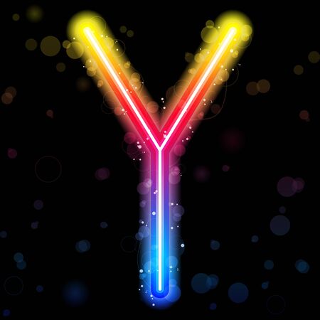 Alphabet Rainbow Lights  Glitter with Sparklesのイラスト素材