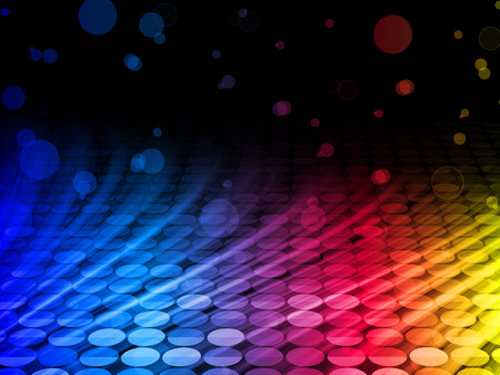  Disco Abstract Colorful Waves on Black Backgroundのイラスト素材