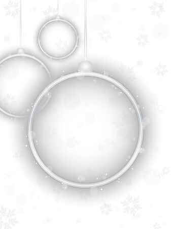  Silver Neon Christmas Ball on White Backgroundのイラスト素材