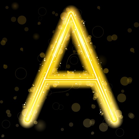  Alphabet Golden Letters with Glitter and Sparklesのイラスト素材